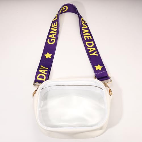 Image of Game Day Purse Strap Replacement Crossbody Wide Shoulder Strap Star Football Strap for Stadium Approved Clear Bag