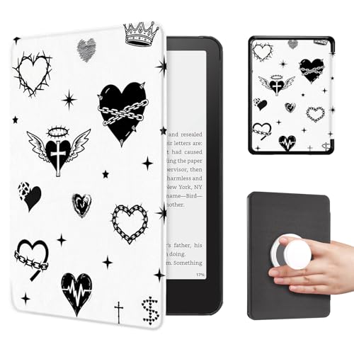 Image of CoBak Cute Case with Fold-Back Magnetic Cover for 7 inch Kindle Paperwhite 12th Gen 2024 and Colorsoft - for PopSockets Grip, Compatible with iPhone MagSafe and Anker Wireless Charging Pads, Auto Wake