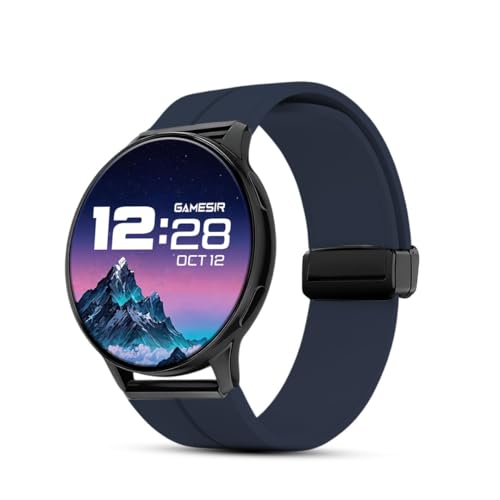 Image of GameSir Active 2 Smartwatch for Men & Women, 1.39 inch HD Round Display, Bluetooth Calling, Heart Rate & SPO₂, 100+ Sports Modes, IP67, Long Battery Life for Android & iOS (Magnetic Dark Blue)