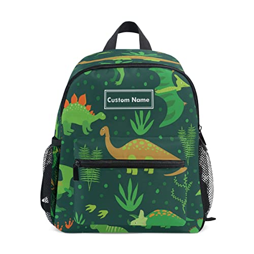 senya Custom Children's Name Toddler Backpack Personalized Green Dinosaur Mini Bag for Baby Girl Boy Age 3-7