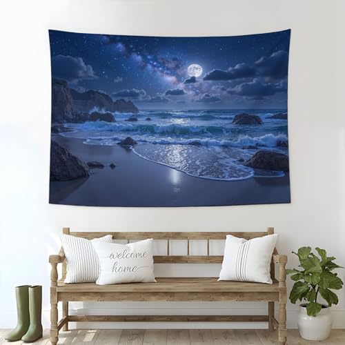 Tapisserie pleine lune plage pour relooker un mur de chambre facilement