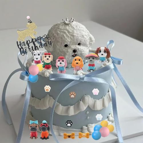 33 Stück Hunde Tortendeko, Mini Hund Tierfiguren,Hunde Kuchen Deko Hundefiguren Cake Topper Hund Party Supplies für Hunde Thema Party, Kindergeburtstag, Babyparty