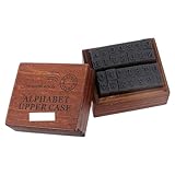 TIDTALEO Multipurpose Holzstempel Teilig mit Großbuchstaben Vintage DIY Briefmarken für Scrapbooking Karten Stoff Glas und Holz Langlebige Bastelzubehör