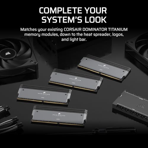 CORSAIR DOMINATOR TITANIUM DDR5 RGB Light Enhancement Kit – 2x Modules – 0GB RAM – CORSAIR iCUE Compatible – Grey - Image 5