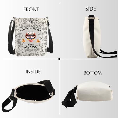 Gambling Gifts I Don't Need Therapy I Need A Jackpot Crossbody Bag Casino Theme Party Gift3