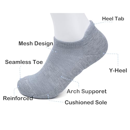6 Pairs of Womens Athletic Low Cut Ankle Cushion Socks with Tab Running2