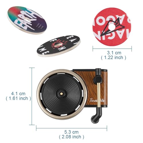 Image of Record Player Car Vent Clips Air Freshener Retro Style Album Cover Car Air Conditioning Outlet Clip Fragrance Diffuser Car Interior Decoration Accessories, Retro Record Player