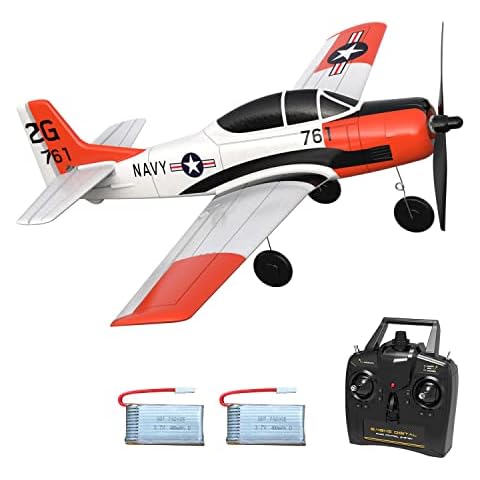 VOLANTEXRC RC Plane for Beginners, 4CH WWII RC Airplane T28 Trojan with Aileron, 2.4Ghz Remote Control Plane with Xpilot Self Righting&One Key Aerobatic for Adults (761-9 RTF) Cover