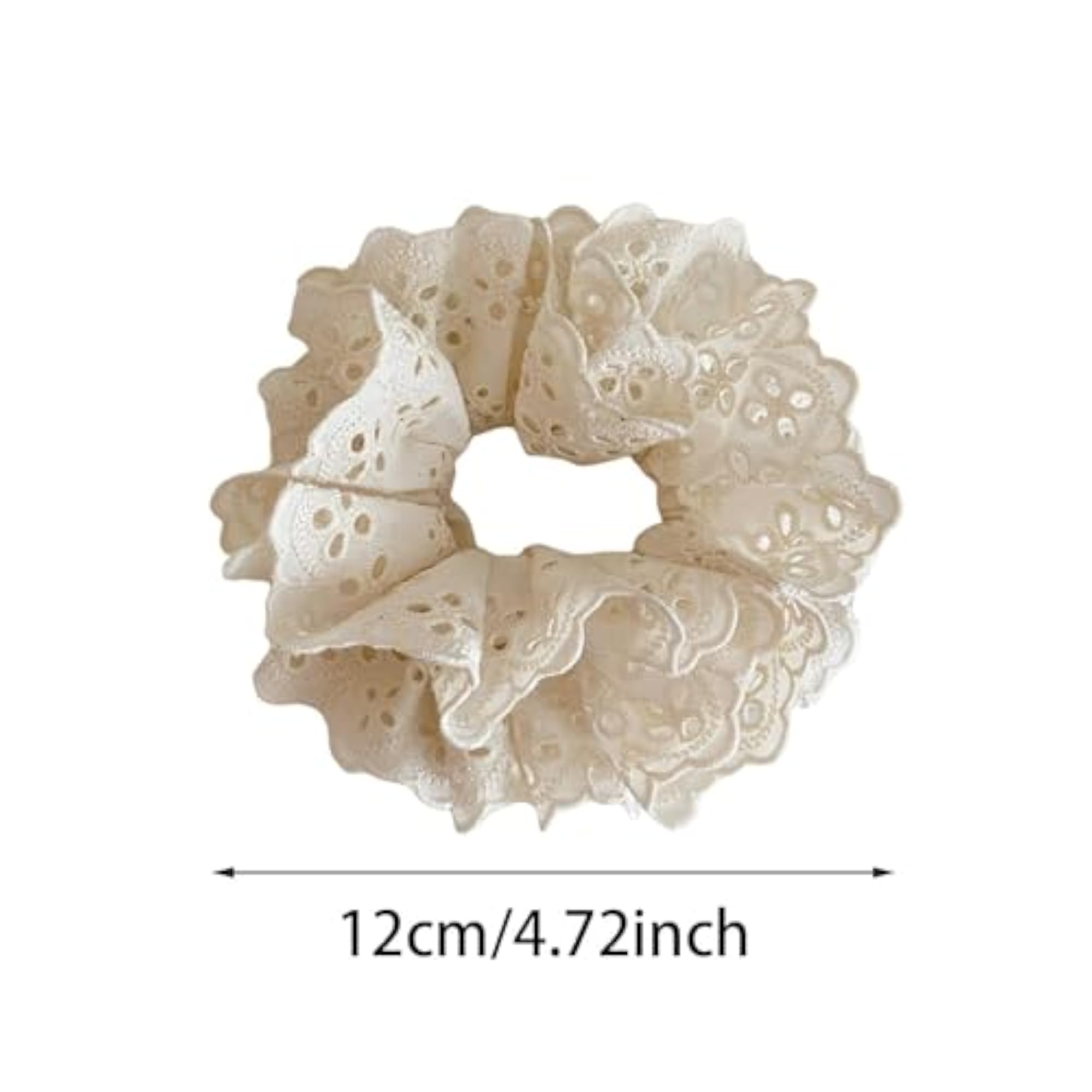 Soft Lace Scrunchie Hair Accessory for Ladies, Beige