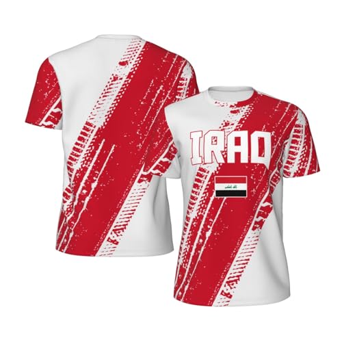 DABOYOZHZH Iraq Flag Cool Iraqans (96) Sports Jersey Mesh T-Shirt 3D Print for Running Cycling Soccer Tennis Fitness Climbing Shirts