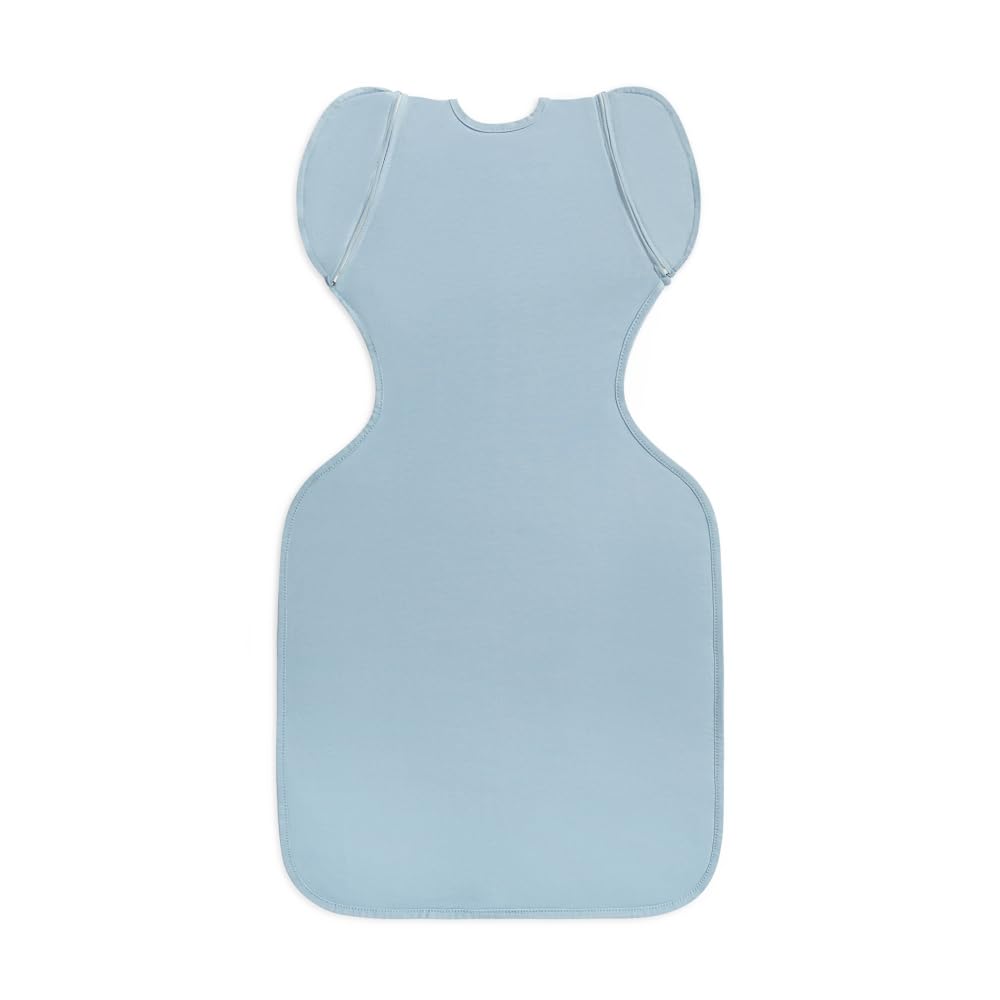 Love To Dream Swaddle Up Transition Bag, Twin Zipper, Arms-Free Baby Sleep Sack with Zip-Off Wings, Lightweight, Hip Healthy, Moderate Ideal Temperatures 24°C & 27°C, Light Blue, Large (6-9 Months) 2
