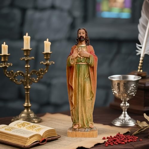 Estatua de Madera Maciza Pintada a Mano de Jesús miniatura 4