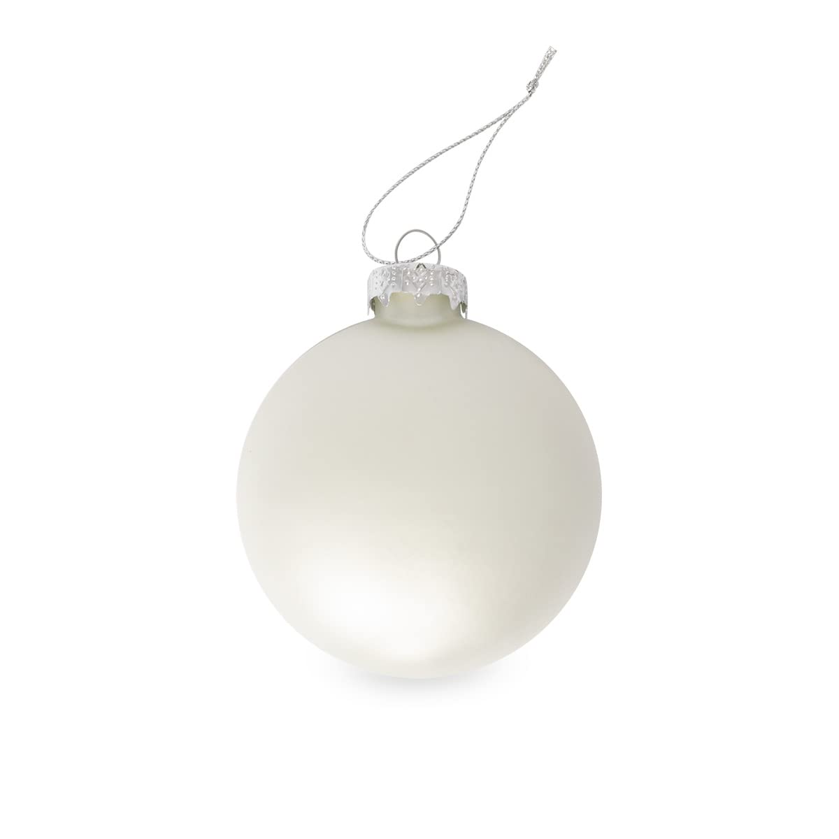 GE24 Weihnachtskugel individuell mit ihrem Text oder Foto - Ø 9cm aus Glas - Christbaumkugel mit Digitaldruck (Seidenmatt) (Silber, 6)