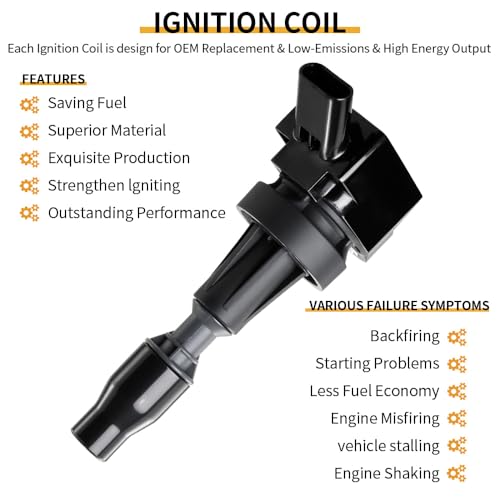 Image of Set of 4 UF817 Ignition Coil Packs and Spark Plugs Compatible with 2016 2017 2018 2019 2020 Kia Optima Forte5 Seltos Forte Soul Hyundai Kona Sonata Elantra GT Tucson Veloster 1.6L Replace# 273012B120