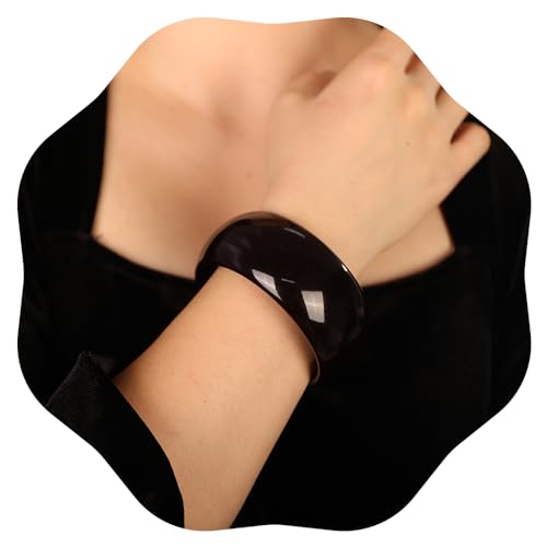 JWICOS Round Resin Bangle Bracelet for Women Acrylic Cute Chunky Bracelet for Women Exaggerated Acrylic Resin Wristband Bracelet Bangle