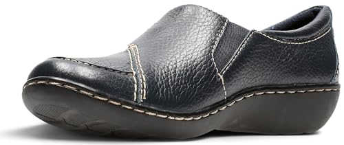 Clarks Women's Ashland Lane Q Slip-On Loafer, Navy, 8