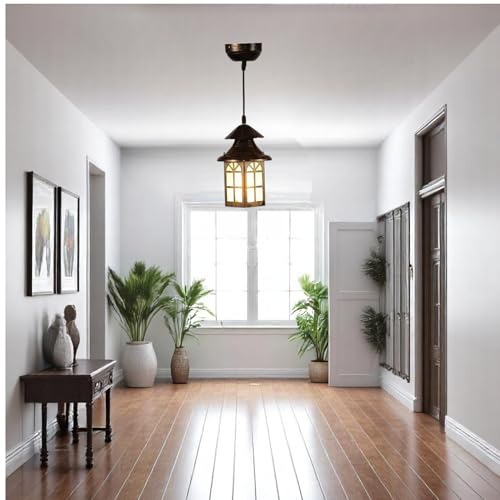 Image of GreyWings Copper Antique Hanging Light & Pendant Light for Home Iron & Glass Vintage Ceiling Lamp with Decorative (Bulb is not Included) Pack of 1