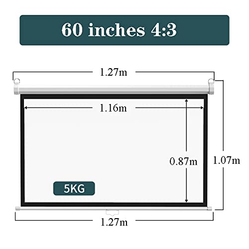 Pantalla Retráctil para Proyector 60 pulgadas 4:3 miniatura 5