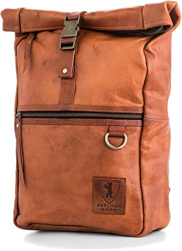 Berliner Bags Leather Backpack Utrecht M Laptop Rucksack Men Women Vintage Brown