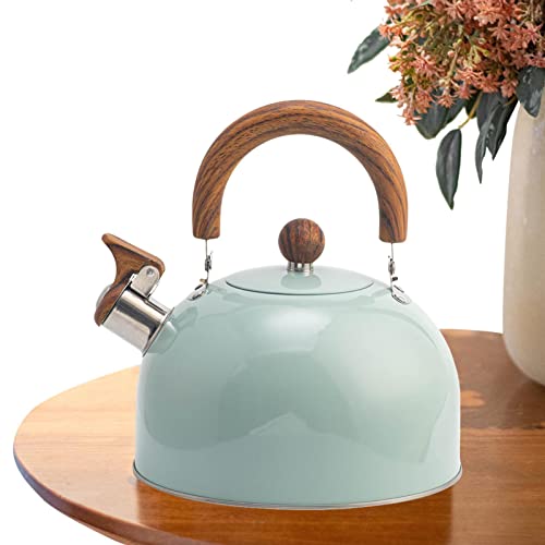 silbante, de Acero Inoxidable de 3 L para Estufa de inducción, pequeña con Mango de Madera, para Estufa, de Camping para Viajes al Aire Libre, para Estufa