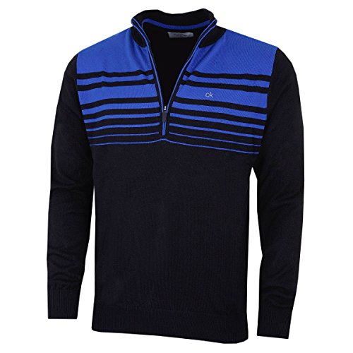 Calvin Klein Herren Schnelle 1/2 Zip Pullover - Blk/Roy - XXL