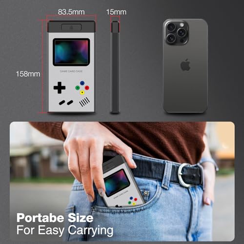 Image of HEIYING Switch Game Card Case for Nintendo Switch 2 / OLED / Lite Games Cards, Metal Game Storage Holder with 20 Games Card Slots and 20 Micro SD Cards Slots