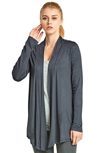 Image of Cardigan - Women's Classic Chic Rayon Fabric Cardigan Sweater for Layering All Season Open Drape Cute Comfortable and Durable