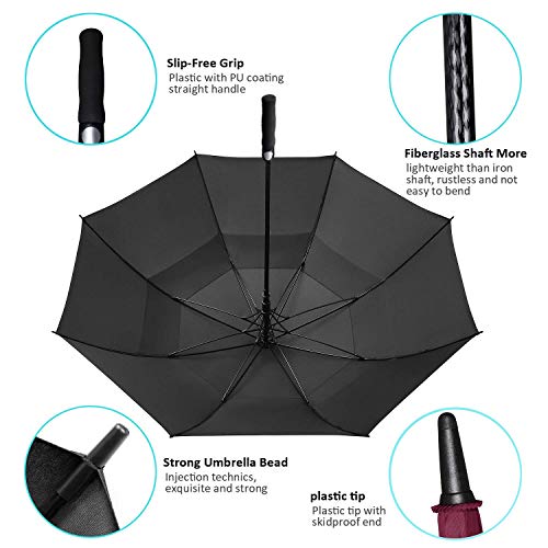 Abccanopy 62/68 Inch Large Golf Umbrella, Automatic Open Golf Umbrella, Double Canopy Oversize Umbrall For Man Or Family Vented Windproof Waterproof Umbrella Upf 50+ Blocking Uv 99.98% #TOP2