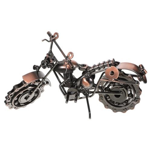 Modèle de moto en fer vintage marron pour décoration Mikikit