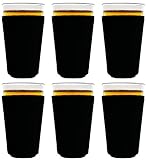 Blank Neoprene Pint Glass Coolie (6 Pack, Black)