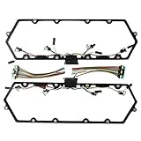 ay-autoparts Valve Cover Gaskets w/Fuel Injector Powerstroke Glow Plug Injector Harness Pigtail Kit Fit for 1998-2003 7.3L Diesel Trucks Replaces 1379998 615-201 F81Z6584AA
