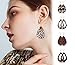 Hanpabum 12 Pairs Teardrop Leather Dangle Earrings for Women Girls Lightweight Leopard Print Dangle Earrings Set Fashion Jewelry