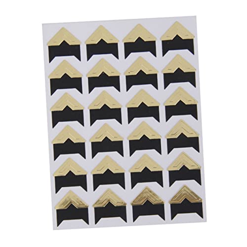IWOWHERO Lightweight Paper Photo Album Stickers 5pcs Self-Adhesive Scrapbook Photo Corners Gold Edge Reversible for