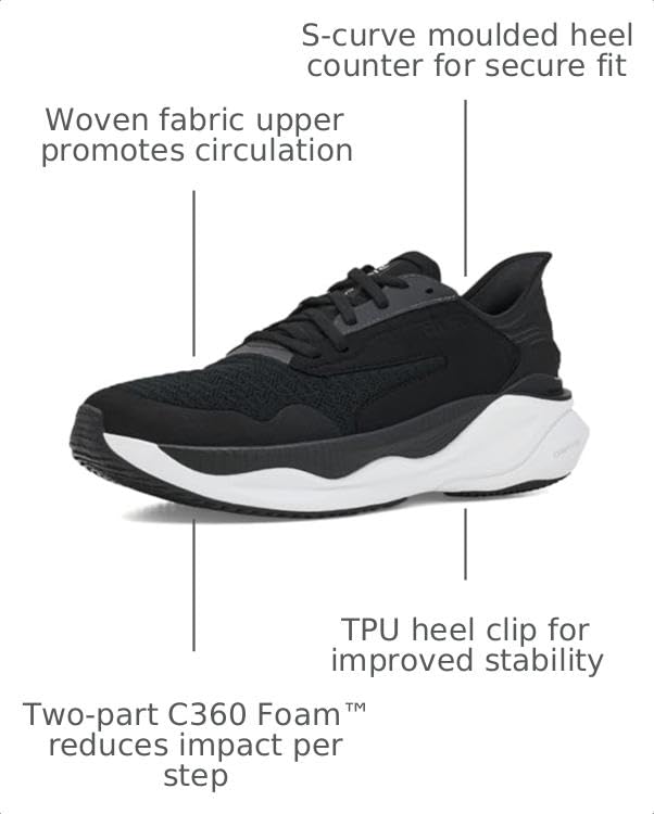 Clarks Men's Pace Walking Shoe, Black/White Textile, 9 - image 3