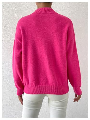 MakeMeChic Women's 2024 Fall Sweater Long Sleeve Drop Shoulder Knitted Pullover Top2