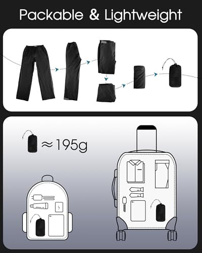 33,000ft Packable Rain Pants for Men Waterproof Hiking Pants Lightweight Rain Pants Outdoor Windproof Pant for Golf, Fishing4