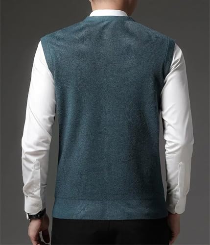 Men Winter V Neck Vest Woolen Fashion Knit Cardigan Casual Sleeveless Sweater2