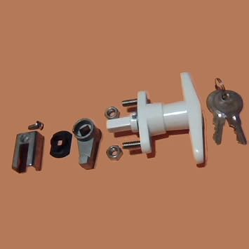 T-Handle Shutter Lock Kit, Accordion Hurricane Storm Shutter Lock, White, The Same Key Number
