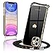 Wirvyuer Handykette Kompatibel mit iPhone 11 Handyhülle Necklace Hülle mit Band zum Umhängen Liebesherz Schutzhülle mit Halsband Silikon Umhängetasche für iPhone 11 Schwarz