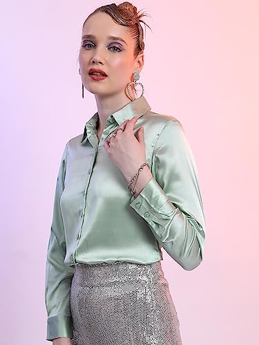 Image of KETCH Women Polyester Regular Fit Solid Full Sleeve Shirt
