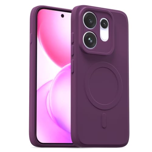 Image of Pikkme Back Cover for Oppo Reno 16 5G Soft Matte Silicone Mag-Safe Design (Mag-Safe Not Support) Camera Protection | Slim Fit Bumper Cover (Purple)