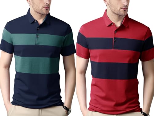 Image of Nobel Monk Men's Regular Fit Polo T Shirt |Half Sleeves |Collar Tshirts |Casual T-Shirt for Men