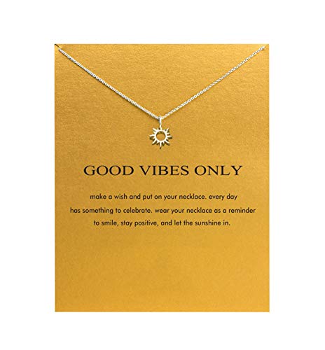 Baydurcan Hundred River Sun Necklace Pendant Chain Necklace with Message Card Gift Card (Sun Hollow s)