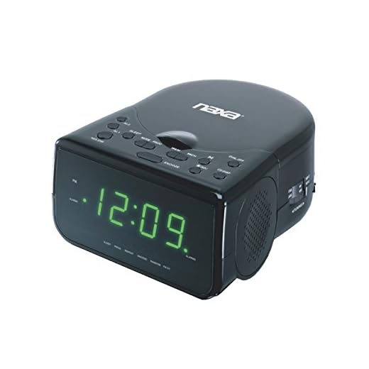 NAXA Electronics NRC-176 Digital Alarm Clock, 0.9" LED Display, Stereo Speakers, Plays CD/CD-R/AM/FM Radio, Black