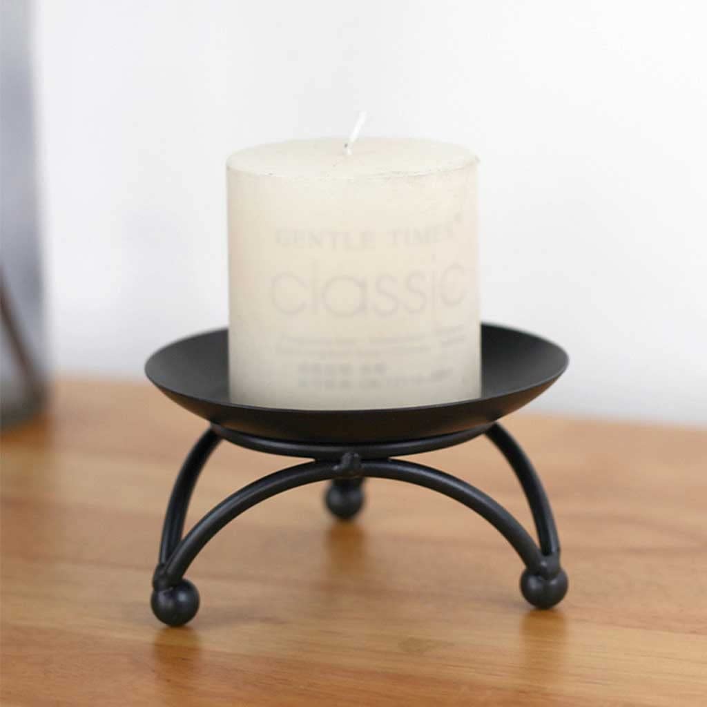 Piastra in Ferro, pilastri, candelieri per tavoli da Pranzo per Feste di Matrimonio, Decorazione per la casa, portacandele Neri