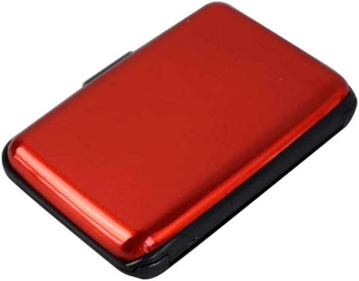 Aluminum Card Case Red, Brown