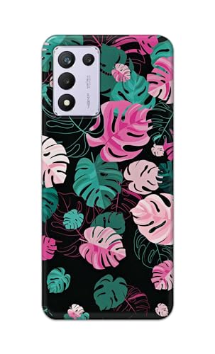 Image of Printed Hard Back Cover for Realme 9 5G Speed Edition | Realme 9 5G SE | Realme 9 SE 5G Back Cover (Seamless Leaves) -190724(EA)