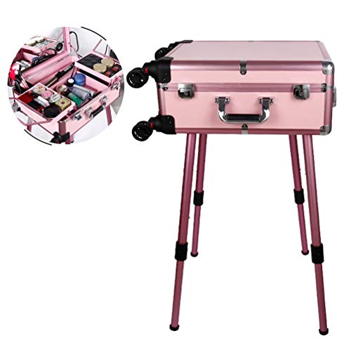 Preisvergleich Produktbild Cpippo Touchscreen Friseur Make-up Kosmetikkoffer mit Beleuchtung Bluetooth Lautsprecher Tragbare Zug Tischkoffer Make-up Station Kosmetikspiegel Kosmetikwagen
