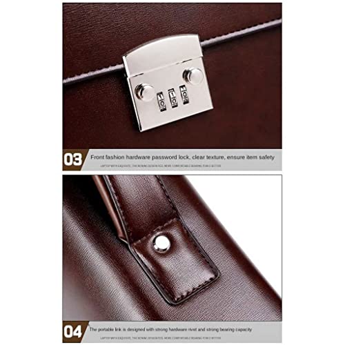 Male Handbags Pu Leather Men's Tote Briefcase Business Shoulder Bag for Men Laptop Bags (Color : Black, Size : 38x29x8cm) 6