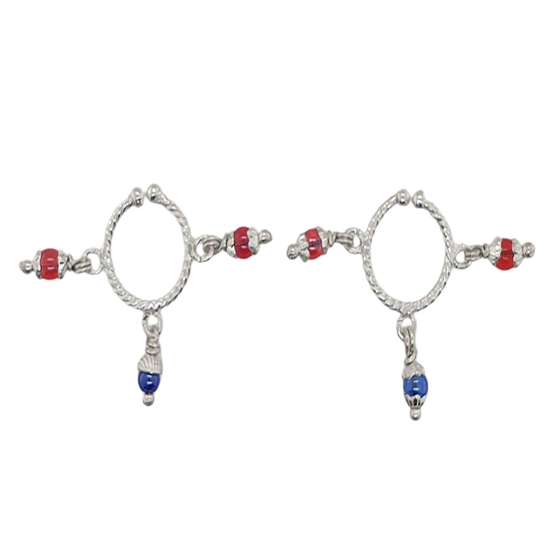 Sahiba Gems Pure Chandi/Silver Designer Self Work Kada with Three 3 Silver Ghungroo For Laddu Gopal Ji, Bal Krishna,Shreeji Radhey Rani Jewellery for Idol